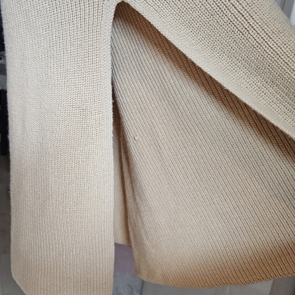 Free People Beach Claudia Midi Sweater Dress Camel Brown Tan Chunky Hooded Small - Picture 8 of 9